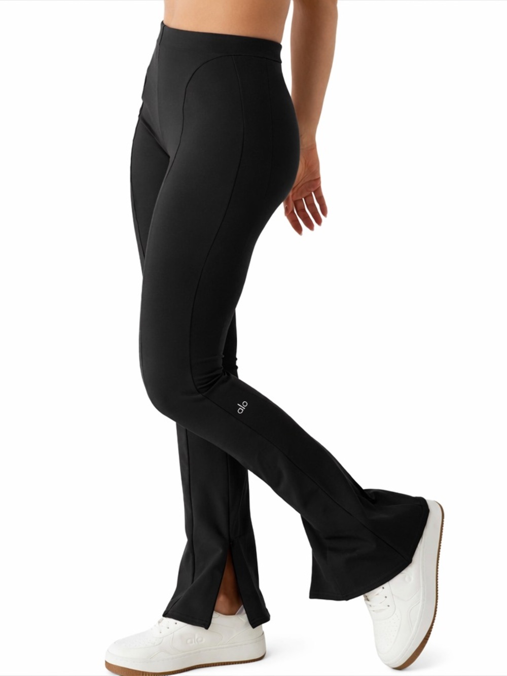 ALO Yoga Black High Waist Zip It Flare Size XS